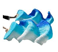 KFXYSM Fan Veil Soie LéGer,Eventail Voile Belly Dance Silk Ventilateurs Soie teintée à la Main 1 Paire de Ventilateurs Danse du Ventre Noir + Orange Rouge + Jaune(Pink)