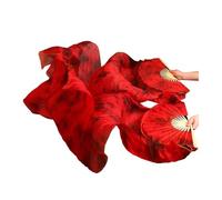 KFXYSM Fan Veil Soie LéGer,Eventail Voile Éventails de Danse du Ventre en Soie véritable, 1 pièce/1 Paire, Bambou, Teints à la Main, for Spectacle, Naturelle(FS108,1pc Right hand-230cm)