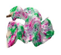KFXYSM Fan Veil Soie LéGer,Eventail Voile Éventails de Danse du Ventre en Soie véritable, 1 pièce/1 Paire, Bambou, Teints à la Main, for Spectacle, Naturelle(FS77,1pc Right hand-230cm)