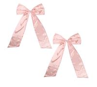 KFXYSM Gros Noeud Sapin De Noel,Gros Noeud Cadeau Lot De 2 Grands Nœuds Roses for Décoration Murale Salle Fête d'anniversaire, Ruban Géant À Suspendre, Cadeau(Pale Pinkish Grey 2)