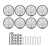 KFXYSM Roulette Valise Remplacement Portables Lot de 8 roulettes universelles 60 mm for Valise Voyage, kit réparation Roues Doubles, Installation Facile, roulement Fluide(Silver)