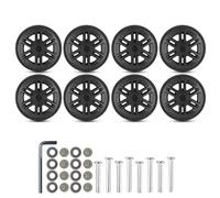 KFXYSM Roulette Valise Remplacement Portables Lot de 8 roulettes universelles 60 mm for Valise Voyage, kit réparation Roues Doubles, Installation Facile, roulement Fluide(Black)