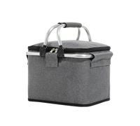 KFXYSM Sac Isotherme Livraison,Sac à Pizzas Sac Isotherme Portable, Panier De Rangement D'épicerie avec Couvercle Et Poignée Robuste Pique-Nique, Livraison Nourriture À Emporter(Gray,28 * 23 * 20cm)