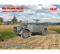 Kfz.70 With MG 34, WWII German Military Vehicle 1:3 5 Plastique Model Kit Icm