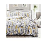 Kg2bVw9dP Ensemble de Housse de Couette Parure de lit 2/3 pièces en Microfibre à imprimé Floral Jaune Style Ferme, Housse Couette réversible Ensemble de literie(US King(264x229cm))
