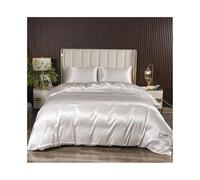 Kg2bVw9dP Ensemble de Housse de Couette Parure de lit réversible en Soie 3 pièces, Couette Luxueuse Satin Doux et 2 taies d'oreiller Ensemble de literie(EU Single-135x200)