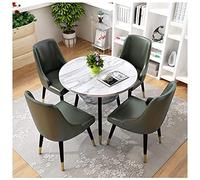 KG7HQRP 1 table et 4 chaises pour balcon, bureau, bibliothèque, maison, restaurant, réception de beauté, rangement à plusieurs niveaux, table ronde de 80 cm (couleur : blanc) (vert militaire)