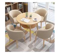 KG7HQRP Accueil Salon Table à manger et chaises Ensemble table et chaises de réception simples Bureau de réception 80 cm Double couche (couleur : vert) (abricot)