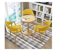 KG7HQRP Accueil Salon Tables et chaises Creative Lounge Chair Cuisine Table à manger et chaise Ensemble simple 1 table 3 chaises (couleur : marron) (jaune)