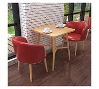 KG7HQRP Balcon Ensemble table et chaise de loisirs Bureau négociation commerciale 60 cm Table en bois nordique minimaliste extérieur terrasse jardin (couleur : vert) (jaune)