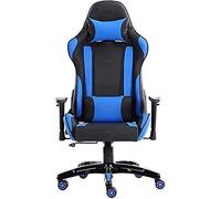 KG7HQRP Chaise de bureau de rénovation, chaise de jeu, chaise pivotante, chaise de bureau, chaise d'ordinateur à dossier haut, chaise de bureau, chaise de course (couleur : bleu, taille : H (126,5 à