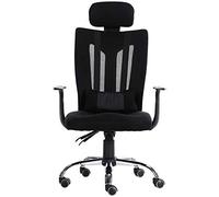 KG7HQRP Chaise de bureau pivotante ergonomique en maille pour rénovation - Dossier haut - Très résistante - Pour la maison ou le bureau - Chaise de bureau inclinable - Chaise de course sportive (noir)