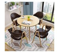 KG7HQRP Combinaison de table et de chaise de cuisine pour balcon, table de salon de bureau simple, table de réception, café, salon de thé, salon de beauté, 80 cm (couleur : bleu) (marron)