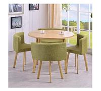 KG7HQRP Combinaison de table et de chaise de négociation commerciale moderne minimaliste petite table ronde bureau salle de réunion (couleur : beige) (vert style un)