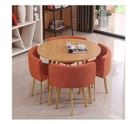 KG7HQRP Combinaison de table et de chaise de négociation commerciale moderne minimaliste petite table ronde bureau salle de réunion (couleur : beige) (orange style un)