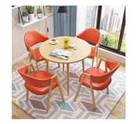 KG7HQRP Combinaison table et chaise de cuisine pour balcon, table de salon, table de réception de bureau simple, café, salon de thé, salon de beauté, 80 cm (couleur : bleu) (orange)
