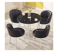 KG7HQRP Combinaison table et chaise salle de réunion bureau salon style simple moderne magasin de thé café magasin de vêtements hôtel (couleur : rouge, taille : rond) (rond noir)