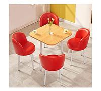 KG7HQRP Combinaison table et chaise salle de réunion bureau salon style simple moderne magasin de thé café magasin de vêtements hôtel (couleur : rouge, taille : rond) (carré rouge)