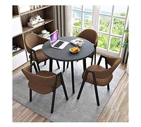 KG7HQRP Ensemble de 4 tables de salle à manger et chaises de bureau et de chaises, modernes et minimalistes pour salon, cuisine, affichage table ronde en bois (couleur : vert) (marron)