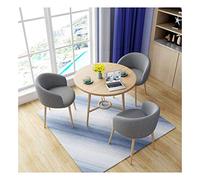 KG7HQRP Ensemble de 4 tables de salle à manger rondes pour la maison, table de loisirs simple nordique 80 cm, table ronde moderne bureau (couleur : kaki) (gris clair)