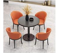 KG7HQRP Ensemble de salle à manger pour petits espaces - Table et chaise de cuisine pour combinaison de réception, magasin, réunion, salon, bureau, table de conférence (orange noir)