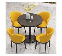 KG7HQRP Ensemble de salle à manger pour petits espaces - Table et chaise de cuisine pour combinaison de réception, magasin, réunion, salon, bureau, table de conférence (jaune noir)
