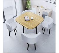 KG7HQRP Ensemble de table de réception avec chaise combinée 1 table et 4 chaises Balcon Salon Cuisine Bureau Salle de réunion Salon (couleur : rond blanc + vert) (table carrée blanche)