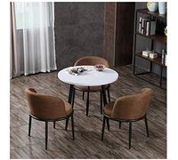 KG7HQRP Ensemble de table et de chaise simple pour salon, cuisine, table à manger, bureau, négociation commerciale, table de réception et combinaison de chaises (couleur : lin/bleu) (lin/marron (3