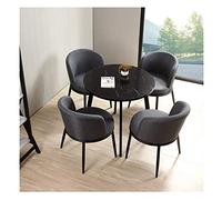 KG7HQRP Ensemble de table et de chaise simple pour salon, cuisine, table à manger, bureau, négociation commerciale, table de réception et combinaison de chaises (couleur : lin/bleu) (lin/gris foncé)