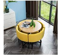 KG7HQRP Ensemble de table et de chaises pour la maison, le salon, la cuisine, la salle à manger, la réception, le café, le café, le bureau, la table de négociation (couleur : gris) (jaune)