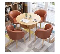 KG7HQRP Ensemble de table et de chaises simples pour combinaison salle de réception, salon, bureau, 1 table, 4 chaises, table de magasin de dessert (couleur : marron clair)