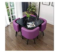 KG7HQRP Ensemble table et chaise au design moderne Salon de thé Salle d'échecs Hôtel Réception Bureau d'échecs Salle de conférence Salon de loisirs (couleur : vert) (violet)