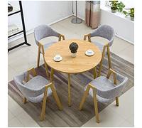 KG7HQRP Ensemble table et chaise pour bureau, salle de réunion, hôtel, café, pâtisserie, salon de beauté, magasin de vêtements, 90 cm, table ronde en tissu et chaise d'art