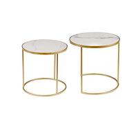 KG7HQRP Lot de 2 tables d'appoint empilables pour salon, petite table basse, table gigogne, capacité de 15 kg