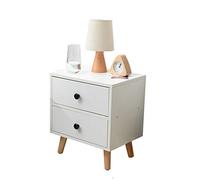 KG7HQRP Lot de 2 tables de chevet avec 2 grands tiroirs et poignées vintage en alliage de laiton Blanc
