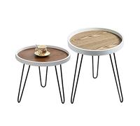 KG7HQRP Lot de 2 tables gigognes modernes de 45,7 cm, pour salon ou chambre à coucher, bois/métal