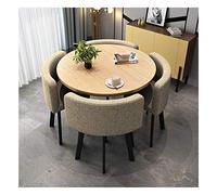 KG7HQRP Lot de 5 tables et chaises de salon, table à manger, bureau, réception, loisirs, style simple, moderne, café, dessert, magasin, salon, 80 cm (table ronde kaki)