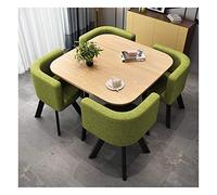 KG7HQRP Lot de 5 tables et chaises pour salon, salle à manger, bureau, réception, loisirs, style simple, moderne, café, dessert, magasin, salon, 80 cm (table carrée verte)