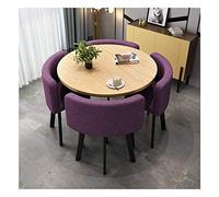 KG7HQRP Lot de 5 tables et chaises pour salon, salle à manger, bureau, réception, loisirs, style simple, moderne, café, dessert, magasin, salon, 80 cm (table ronde violette)