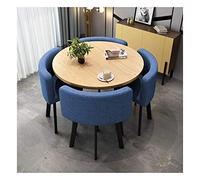 KG7HQRP Lot de 5 tables et chaises pour salon, salle à manger, bureau, réception, loisirs, style simple, moderne, café, dessert, magasin, salon, 80 cm (table ronde bleue)