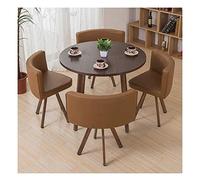 KG7HQRP Négociation simple table et chaise combinaison négociation petite table ronde bureau réception salon de loisirs ensemble table et chaise (couleur : blanc) (marron style un)