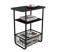 KG7HQRP Petite table nordique pour canapé, table d'appoint design multi-couches, table de chevet multifonctionnelle pour chambre à coucher (couleur : noir)