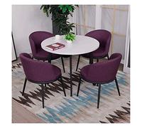 KG7HQRP Petite table ronde et ensemble de chaises nordiques simples décontractées maison table à manger en bois ensemble de 5 pièces bureau espace loisirs salon (couleur : bleu) (violet)