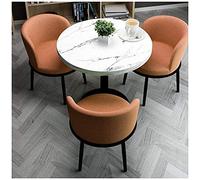 KG7HQRP Petite table ronde simple et moderne pour réception, négociation commerciale, table et chaises, boutique, bureau, salle de réunion, dîner (couleur : orange)