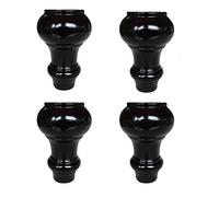 KG7HQRP Pieds de canapé faciles à installer, 100 % bois, pour tables basses, canapés, projets de bricolage à domicile + protections de sol en plastique ABS (noir 15 cm)