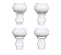 KG7HQRP Pieds de canapé faciles à installer, 100 % bois, pour tables basses, canapés, projets de bricolage à domicile + protections de sol en plastique ABS (blanc, 9 cm)