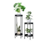 KG7HQRP Rusoof Lot de 2 tables gigognes en métal pour salon, chambre à coucher, bureau à domicile, étanche, noir