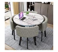 KG7HQRP Salon Cuisine Table de loisirs Table nordique et chaise Combinaison 1 table et 4 chaises Table de réception minimaliste moderne (couleur : marron, taille : 80 cm) (gris clair 80 cm)
