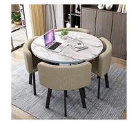 KG7HQRP Salon Cuisine Table de loisirs Table nordique et chaise Combinaison 1 table et 4 chaises Table de réception minimaliste moderne (couleur : marron, taille : 80 cm) (Kaki 80 cm)