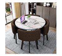 KG7HQRP Salon Cuisine Table de loisirs Table nordique et chaise Combinaison 1 table et 4 chaises Table de réception minimaliste moderne (couleur : marron, taille : 80 cm) (marron 90 cm)